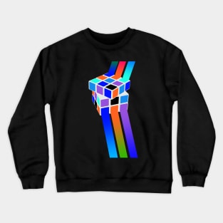 Abstract Colorful Rubik's Cube Crewneck Sweatshirt